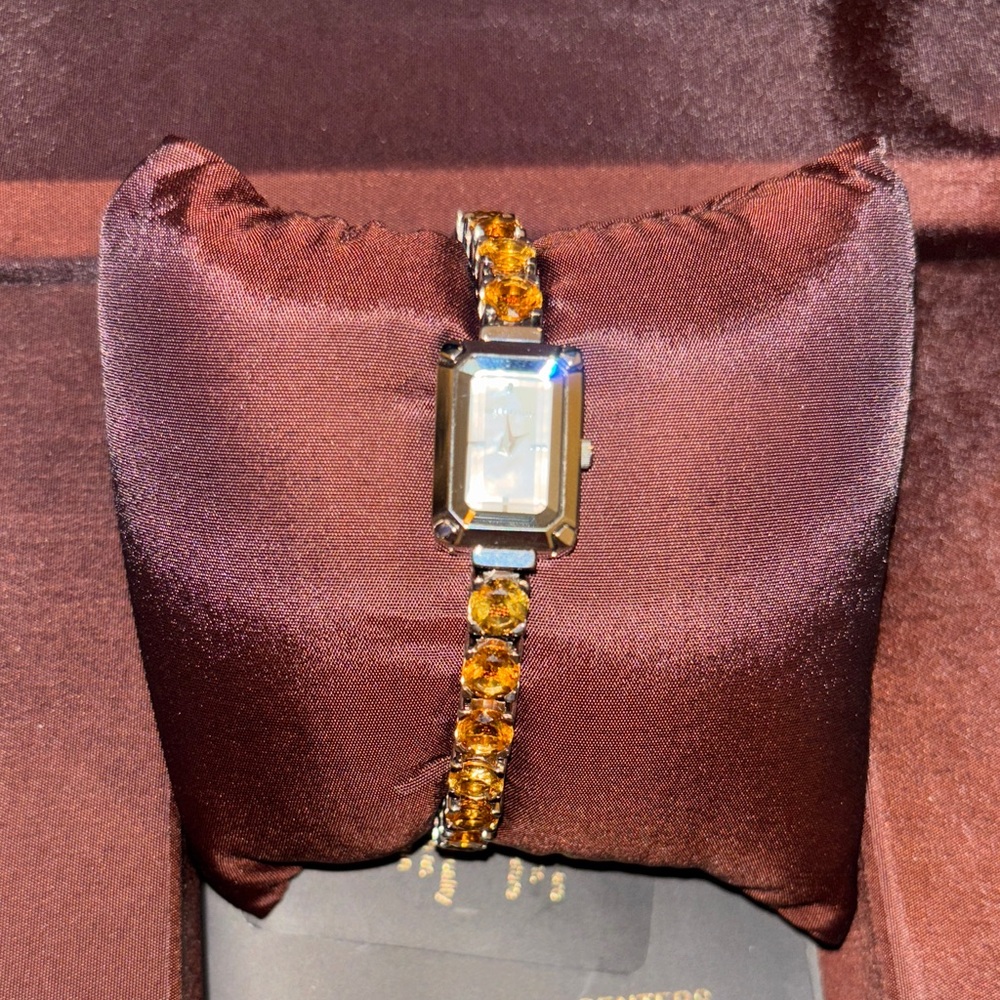 VALENTINO STAINLESS STEEL AND CITRINE WATCH